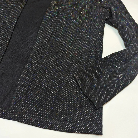 Vintage Laurel  Glitter Sparkle Long Sleeve Open Front Black Cardigan Woman 14 - Picture 7 of 10